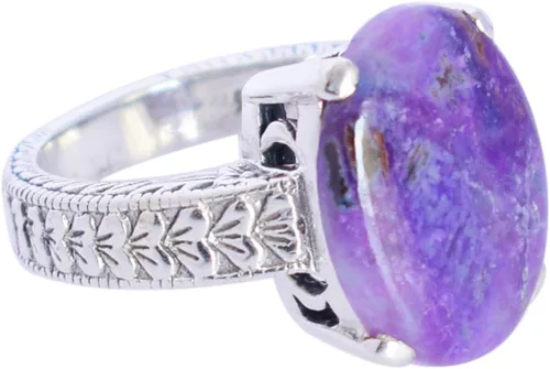 Ravishing Impressions Precioso anillo de plata esterlina sólida de la piedra preciosa de Sugilite 925 joyería hecha a mano para las niñas