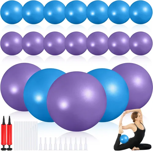 Miniatura 8 de Sotiff 20 pelotas pequeñas de ejercicio de pilates de 9 pulgadas, mini pelotas de barra de yoga para estabilidad, fitness, terapia física