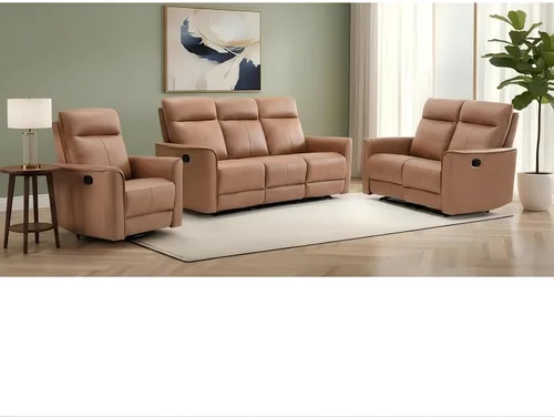 Miniatura 14 de CANMOV Juego de muebles de sofá reclinable manual para sala de estar, incluye sillas de enfermería Leathaire, reclinables giratorias, sillón