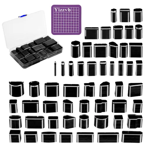 Herramienta de Corte de Punzón Hueco de 55 Formas, Herramientas de Corte de Punzón de Cuero con Manual, Juego de Herramientas de Punzón de Formas
