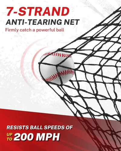 Miniatura 2 de Gonex - Juego de red de práctica de béisbol y sóftbol de 7 x 7 pies con camiseta de bateo para bateo y lanzamiento, ayuda de entrenamiento