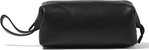 Miniatura 5 de Leatherology Neceser enmarcado – Kit de cuero Dopp con apertura de boca ancha, forro resistente al agua y compartimentos con cremallera, Coñac