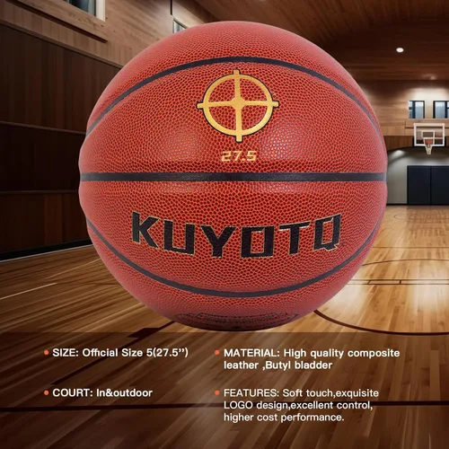 Miniatura 5 de KUYOTQ Kids Toddler Youth Adult Size 3/4/5/6/7 Basketball 22/25.5/27.5/28.5/29.5" Thickened Rubber or Faux Leather Indoor Outdoor Basketball for
