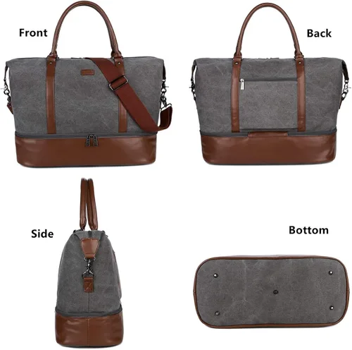 Miniatura 2 de BAOSHA HB-28 - Bolsa de lona para mujer para la noche o el fin de semana, gris, Moderno Equipada