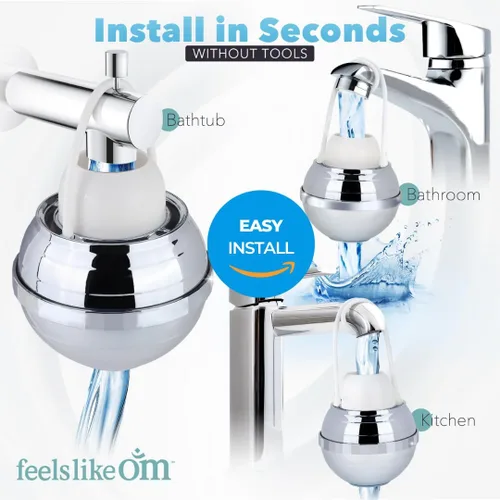Miniatura 5 de Feels Like Om Filtro de agua avanzado para tina, filtración de 10 etapas, filtro de baño para grifo de bañera, filtro de baño que reduce el cloro