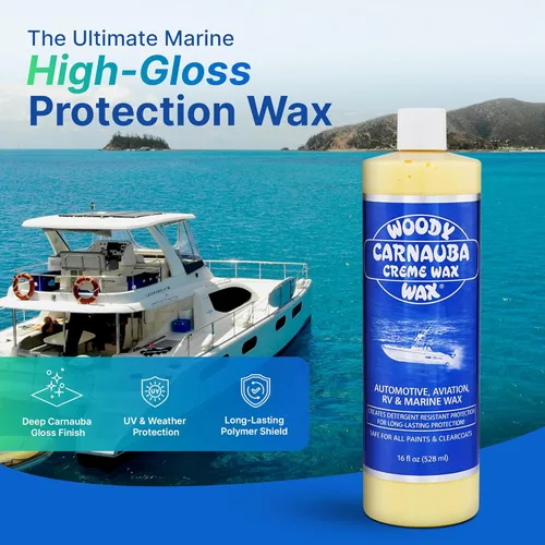Miniatura 2 de Woody Wax Cera de crema de carnauba, cera profesional de alto brillo marino, RV y aviación, protección UV para pintura y capa transparente