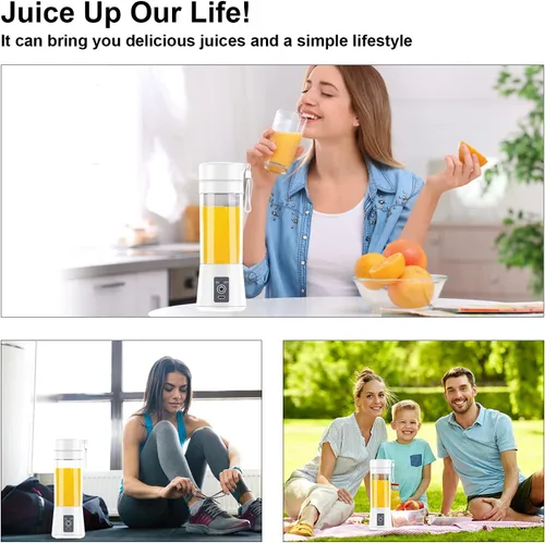 Miniatura 6 de Licuadora portátil Licuadora personal Mini Batidos Batidos Juicer Cup USB Recargable Blanco