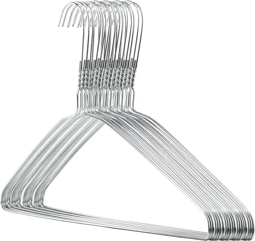 HANGERWORLD Perchas de alambre de metal plateado de 16 pulgadas de calibre 13 para ropa (20 unidades)