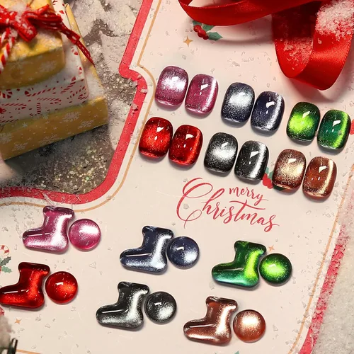 Miniatura 24 de Born Pretty - Esmalte de uñas en gel magnético Cat, set de esmalte de uñas de gel brillante retro magnético de 6 colores, kit de esmalte de uñas Oda