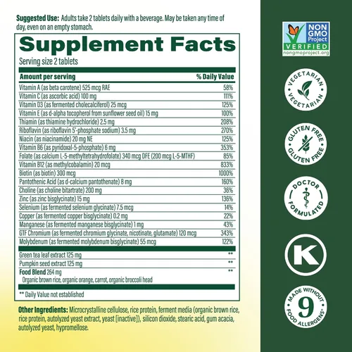 Miniatura 2 de MegaFood Multivitamínico Avanzado para Hombres de 55+, Multivitaminas para Hombres 50 Plus, B12 Metilado, Metil Folato, Colina, Vitamina D, Salud