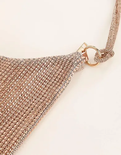 Miniatura 3 de Bolso de mano brillante con diamantes de imitación, elegante y brillante para mujer