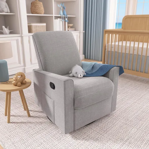 Miniatura 8 de Evolur Raleigh - Mecedora básica y sillón reclinable, color gris claro