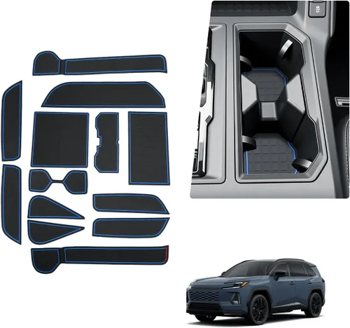 Miniatura 10 de BIBIBO 13Pcs for 2026 RAV4 Car Gate Slot Mats for 2026 Toyota RAV4 Interior Trim Door Slot Pads,2026 RAV 4 Console Liner Mats,Non-Slip Cup Holder