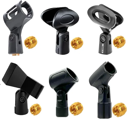 Miniatura 15 de 5 Core Microphone Mic Clip Holder for Mic Stand Universal Adjustable with 5/8" Male to 3/8" Female Screw Adapter Suitable for Handheld Microphones
