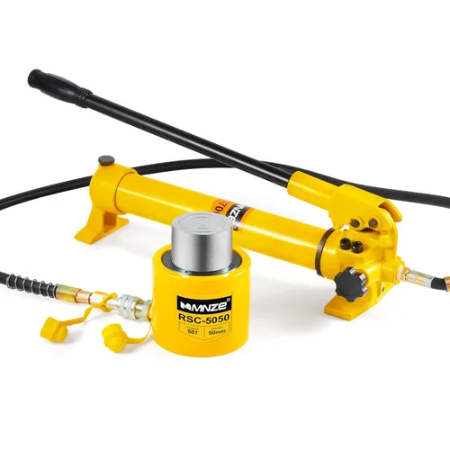 Miniatura 8 de Gato Cilindro Hidráulico de 10T 50mm/2" de Carrera Porta Power Ram Jack Cilindro de Elevación de Acción Simple Se Retrae Automáticamente