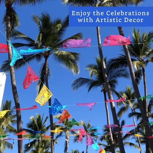 Miniatura 9 de Piñata mexicana (grande de 32 pulgadas) + pancartas de fiesta mexicana (paquete de 5 – 10 diseños de bandera de papel de seda por bandera) – Cartel