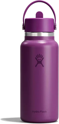 Miniatura 122 de Hydro Flask Botella de agua – Acero inoxidable aislado – Tapa flexible con popote de boca ancha, antiderrames, a prueba de fugas y recargable en 32