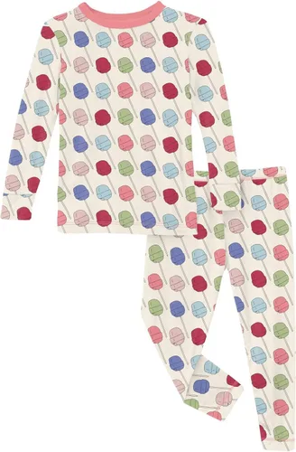 Miniatura 68 de KicKee Pants Conjunto de pijama de manga larga con estampado de piezas