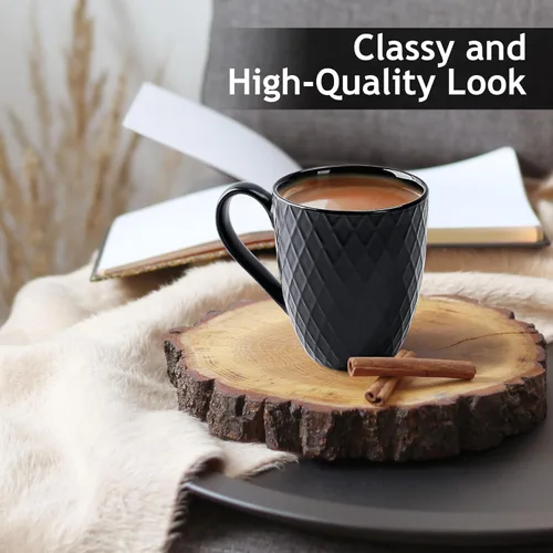 Miniatura 2 de MIAMIO - Juego de 6 tazas de café / Tazas de café - Tazas de cerámica de 6 x 14 onzas - Tazas de café grandes - Aptas para microondas y lavavajillas