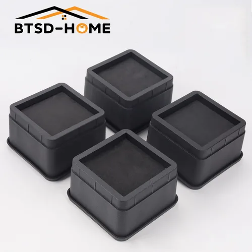 Miniatura 3 de BTSD-home Elevadores de cama de 2 o 4 pulgadas, resistentes, apilables, elevadores de muebles para sofá, mesa, silla, cama, bloques de elevadores