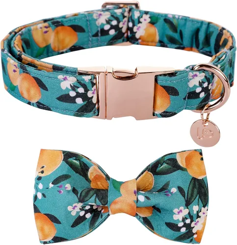 Miniatura 20 de Collar para perro con pajarita, Collar de algodón con pajarita para cachorro, Collar para perro azul para niña o niño con hebilla de metal duradera