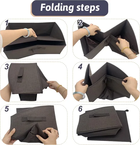 Miniatura 7 de VCEPJH Organizador de caja de juguetes plegable para perros, paquete de 2 cubos grandes de juguetes para perros con asa de tela, cesta abierta