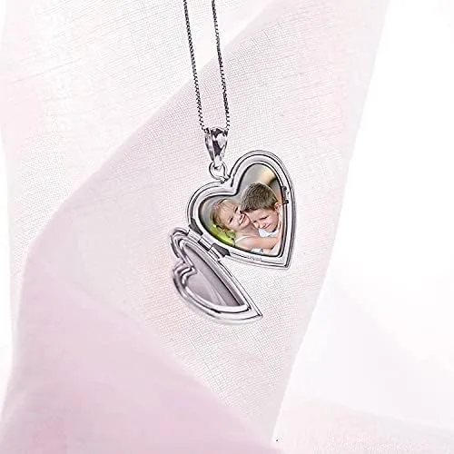 Miniatura 5 de PicturesOnGold Personalized Always in My Heart Silver Or Gold Heart Locket Pendant Necklace