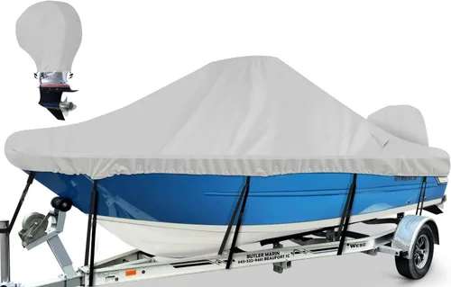 Miniatura 9 de Cubierta impermeable para consola central de barco de 16 a 18 pies, lona de poliéster de grado marino 1300D resistente de 16 pies 17 pies y 18 pies