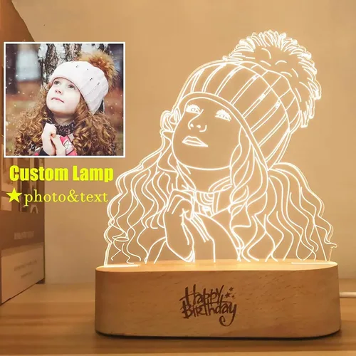 Miniatura 3 de Luz nocturna personalizada, marco de fotos acrílico en 3D, marco de fotos, aniversario, boda, Navidad, regalos de cumpleaños para él y su esposa