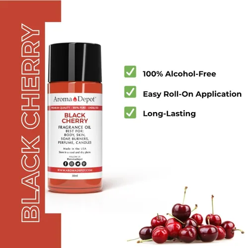 Miniatura 3 de Aroma Depot Aceite aromático de cereza negra de 4 onzas líquidas, aroma para hacer velas, hacer jabón, cera derretida, difusores, mezclas de aceite