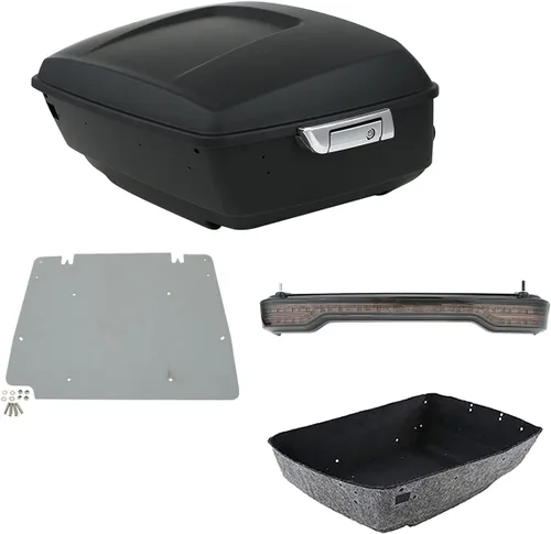 Miniatura 12 de TCMT Caja de maletero trasera con respaldo para motocicleta, rejilla portaequipajes de 2 plazas, para Harley 2014-2025 Touring CVO Road King Street