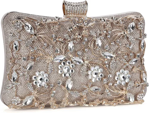 Tanpell Bolso de mano de cristal para mujer bolso de mano de boda con diamantes de imitación para novia graduación cóctel fiesta