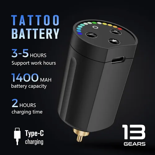 Miniatura 2 de STIGMA Kit de tatuaje inalámbrico con bolígrafo de tatuaje giratorio, batería de tatuaje de 1400 mAh, 20 agujas de cartucho de tatuaje y 7