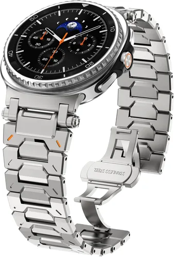 Miniatura 20 de WINGLE Compatible con Galaxy Watch 8/8 Classic Band para hombre, acero inoxidable, Samsung Galaxy Watch 8 Band de 1.732 in, 1.575 in, 1.811 in