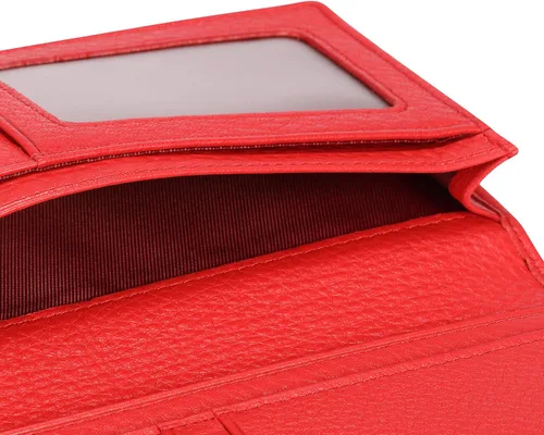 Miniatura 5 de HISCOW Cartera larga plegable con 15 ranuras para tarjetas de crédito piel de becerro italiana Rojo