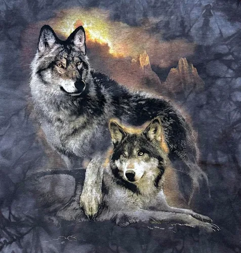 Miniatura 2 de The Mountain Camiseta Wolf Sunset