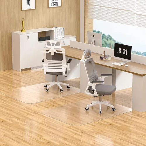 Tapete para silla de oficina para suelo de madera dura, 36 x 48 pulgadas, paquete de 2 alfombrillas para sillas para suelos duros, tapete protector