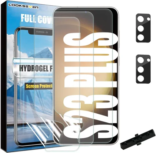 Miniatura 25 de LOOKSEVEN Paquete de 3 protectores de pantalla de película de hidrogel (no vidrio) + 2 paquetes de protectores de lente de cámara de vidrio templado