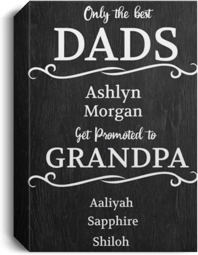 Miniatura 9 de Orgulloso papá y abuelo, regalo para padres personalizado con nombre, regalo del día del padre para papá, lienzo para papá, regalo para papá regalos