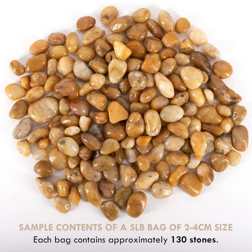 Miniatura 3 de 5 libras aprox. 130 piedras de río para plantas, piedras pulidas decorativas naturales para macetas, rocas suculentas, grava de acuario