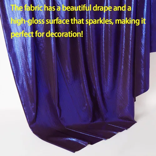 Miniatura 3 de Tela de Punto Acanalado Metálico Suave, Brillante y Elástica de 60 Pulgadas de Ancho con Brillo Metálico para Vestido de Baile, Disfraz, Vestido