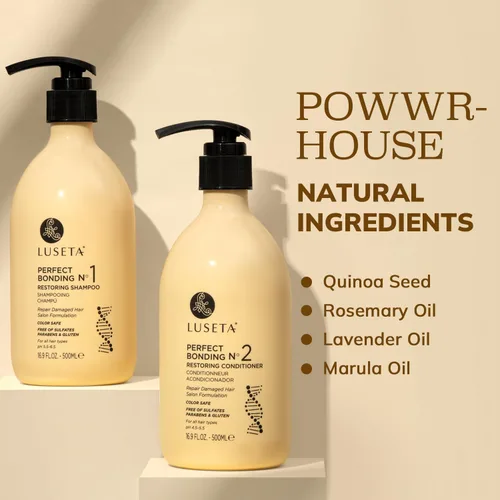Miniatura 3 de Luseta Salon - Juego de champú y acondicionador con aceite de romero, unión ácida, champú y acondicionador sin sulfatos para el cuidado del cabello