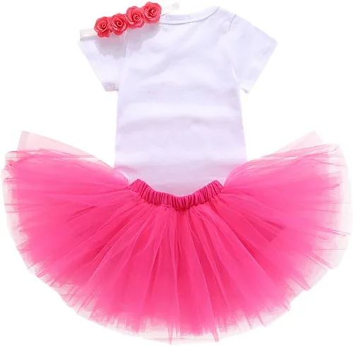 Miniatura 2 de Traje de 1er cumpleaños para niñas con lunares y ratón, falda tutú, diadema con lazo, vestido para sesión de fotos