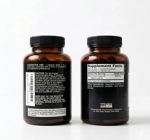 Miniatura 2 de Cápsulas de aceite de semilla negra – 1000 mg prensado en frío Nigella Sativa – 90 cápsulas blandas (suministro para 45 días) – 100% puro, sin
