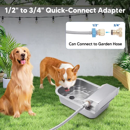 Miniatura 2 de Dispensador automático de agua para perros, dispensador de agua para perros de 3 L, alimentador de agua de acero inoxidable para interiores