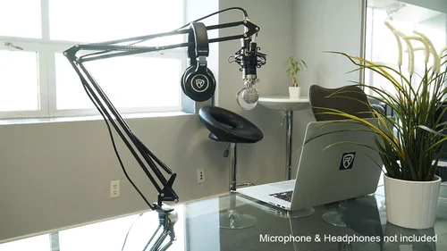Miniatura 10 de Rockville DMS40 40 "Micrófono Boom Arm Studio Podcast USB Mic Stand+Escritorio Abrazadera