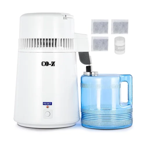 CO-Z Destilador de agua de 1.1 galones, encimera de 750 W, destilador de encimera de oficina en casa destilador de agua que hace la máquina, Máquina