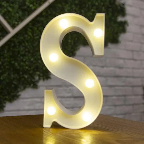 Miniatura 21 de anso Letras LED del alfabeto con números iluminados, letras de plástico blanco, decoración de pie de la A a la Z 0 ~ 9 (rosa corazón)