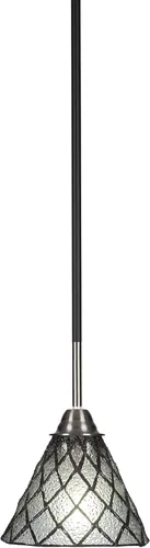 Miniatura 3 de Toltec Lighting Paramount - Mini colgante de 1 luz en acabado negro mate con cristal de arte perla de 7 pulgadas y estilo negro