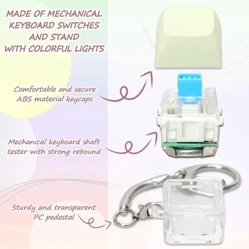Miniatura 3 de Juguetes sensoriales con teclado para adultos, clicker de teclado con luz LED, llavero sensorial divertido para ansiedad y descompresión (verde, 1P)